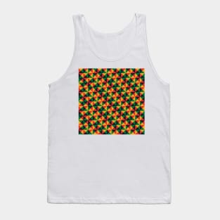 Geometric Triangle Pattern (Rasta Colours) Tank Top